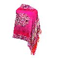 Wool Jacquard embroidered wool stole