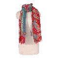 Multicolor Printed jacquard wool stole