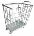 Rectangular Square Silver stainless steel linen trolley