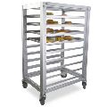 Rectangular Square Polished stainless steel tray rack trolley