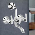 Silver Polished Sanware Nitro L Bend 2 in 1 Wall Mixer