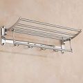 Stainless Steel Silver Polished Sanware ss round hook patti folding towel rack