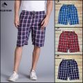 Men's check Capri shorts