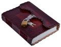 Brown Vintage Crafts lock key leather journal