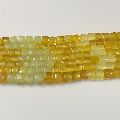 Yellow Onyx Cushion Shape Faceted Stone Beads