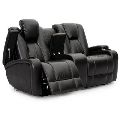 Manual Black 2 Seater Recliner Chair