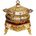 Golden Round Brass Chafing Dish