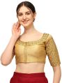 Women's Embroidery with 3 MM sequence Work Design Readymade Blouse Golden