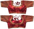 Women's MultiColor Gold Embroidery Sequance Zari work Readymade saree blouse