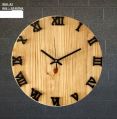 Asha Overseas Wooden colour Round wooden wall clock