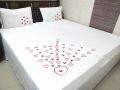 Embroidered Pure Cotton Bed Sheet with 2 Pillow Covers 250TC