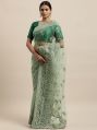 1264 Net Green Embroidered Saree