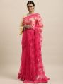 1446 Net Pink Embroidered Saree