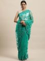 Kasee 1446 net sea green embroidered saree