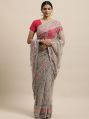 Kasee 1540 net grey embroidered saree