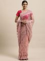 1540 Net Pink Embroidered Saree