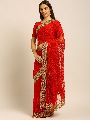 Net Pearl Embroidered Saree