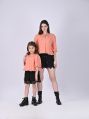 Mother and Daughter Crochet Collar Blouse Top