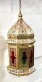 Polished Metallic Dyed Work Decorative Metal Lantern