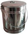 Silver stainless steel kitchen drum