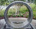 Round Classy Grey Polished granite floating ring fountain