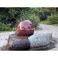 Round Classy Brown Polished granite garden ball fountain