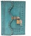 Blue Vintage Crafts handmade leather lock journal notebook