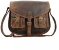 Brown Plain Vintage Crafts ladies handmade leather sling bag
