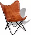 Brown Plain Vintage Crafts leather butterfly chair