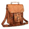 Brown Plain Vintage Crafts leather shoulder messenger bag