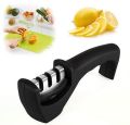 Plastic Stainless Steel Black Stop Stoppers removable head handle 3 slot knife sharpener