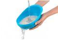 Oval Plastic Plain Blue Colander Mixing Bowl