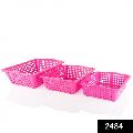 Plastic Pink Plain Stainless Steel Fruit Basket