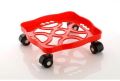 Square Red Plastic Gas Cylinder Trolley