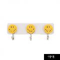 Metal Steel Multi Color Polished self adhesive smiley face wall hook