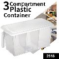 Plastic three compartment refrigerator organizer