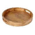 wooden round serving tray