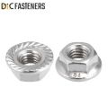 Shiny Silver DIC Fasteners Low Carbon Steel/Alloy Steel/Stainless steel Round Head Custom Power Coated Polished Unpolished Flange Nuts