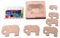 Wooden 6 Pieces Elephant Shaped Layered Puzzle