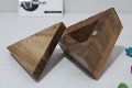 triangle small magnetic lock wooden box