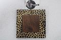 horn inlay cheetah skin design wooden coaster
