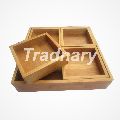 wooden four container dry fruit box