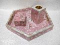 hexagon shape mother of pearl inlay bakhoor burner tray set