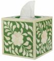 square green bone inlay napkin tissue box