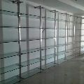 Iron Mild Steel And Glass Black Generic white display glass rack