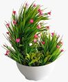 Artificial Plant Bonsai with Attractive Pink Flowers & Grass