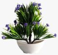 Artificial Plant Bonsai with Attractive Purple Flowers & Grass