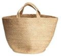 Brown Plain designer jute beach bag
