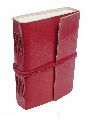 red colored genuine leather vintage journal notebook writing book