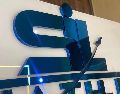 Blue Plain Polished Stainless Steel Letter
